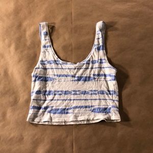 Aerie Blue and White Crop Top
